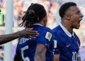 Kylian Mbappe celebrates penalty goal against Paraguay