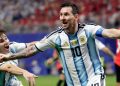Messi jubilates after leading Argentina to victory against Egypt