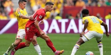Switzerland defeats Colombia 4-3 by penalties after a barren draw in regulation time.