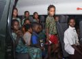 Oriire school pupils after rescue from kidnappers by security forces.