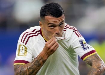 Pedro Porro celebrates after scoring second goal against France