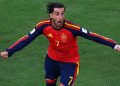 Match winner Ferran Torres wearing No 7 jersey for Spain.