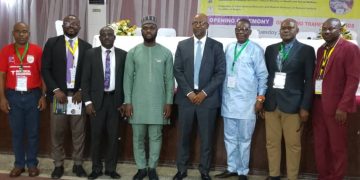 CMD , LUTH, Prof..Wasiu Adeyemo with Medical Engineering personnel during a training session in Lagos.
