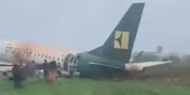 Enugu Air plane skidded off runway at Benin Airport