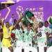 Super Falcons lifting the WAFCON trophy