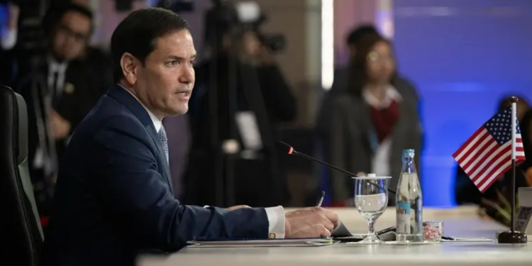 US Secretary of State Marco Rubio makes an opening statement during the ASEAN Post-Ministerial Conference with the US on the sidelines of the Association of Southeast Asian Nations, Foreign Ministers' Meeting in Pasay, Metro Manila, July 22, 2026