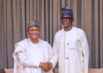 Kaduna State governor, Uba Sani, the Executive Chairman of the Kaduna State Internal Revenue Service, Mr. Jerry Adams