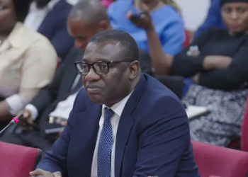 Bala Wunti fielding questions from the Senate Committee