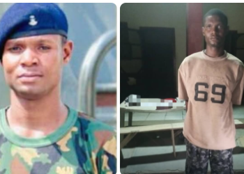 The suspect, Mohammed Yusuf of the Nigerian Army Ordnance Kits Factory, Lagos