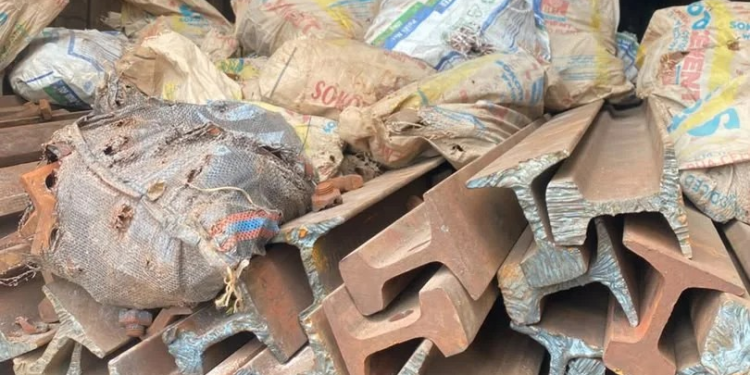 Recovered stolen rail tracks