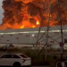 Massive fire engulfs warehouse after a reported Ukrainian drone strike near St. Petersburg