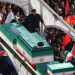 Crowds of mourners surround the convoy carrying the coffins of Iran’s slain supreme leader Ayatollah Ali Khamenei and members of his family during a funeral procession, before he is buried at the Shrine of Imam Reza, Iran’s most revered place of worship, in Mashhad on July 9, 2026.