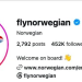 Norwegian air changes Instagram logo to British air.