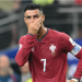 Portugal's forward #07 Cristiano Ronaldo reacts after losing the 2026 World Cup round of 16 football match between Portugal and Spain at the Dallas Stadium in Arlington on July 6, 2026