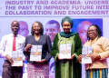 L–R: President, Physical and Earth Sciences Students’ Association (PESSA), University of Lagos (UNILAG), Mr. Ogunwoolu Olalabi; Vice-Chancellor, University of Lagos, Professor Folasade Ogunsola, OON, FAS; Executive Secretary, Solid Minerals Development Fund, Hajiya Fatima Shinkafi; and Dean, Faculty of Physical and Earth Sciences, University of Lagos, Professor Olayinka Asekun, FPES, during the Maiden Annual Lecture Series of the Faculty of Physical and Earth Sciences at the University of Lagos