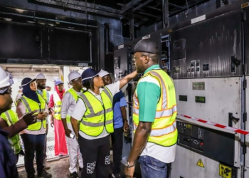 Managing Director/ CEO, Mrs Jennifer Adighije, during the inspection tour of 225MW Gbarain NIPP power plant in Bayelsa