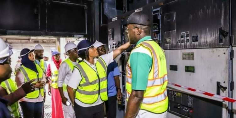 Managing Director/ CEO, Mrs Jennifer Adighije, during the inspection tour of 225MW Gbarain NIPP power plant in Bayelsa