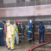 Firefighting service at the Murtala Muhammed International Airport, Lagos, during emergency response operations following the smoke incident at Terminal 2.