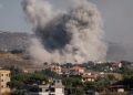 An Israeli Army air strike on Nabatieh, Lebanon