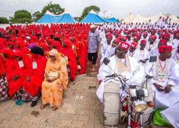 Couples participating in the state’s Auren Gata mass wedding programme, organized by the Kano State Government.