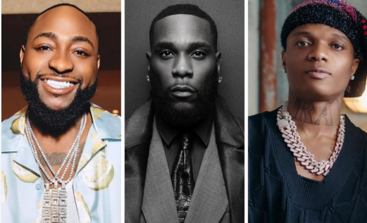 Davido, Burna Boy and Wizkid