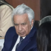 Former Ecuadorian President Lenín Moreno attends proceedings at the National Court of Justice in Quito, where he faces a five-year prison sentence over corruption allegations linked to the Coca Codo Sinclair hydroelectric project.