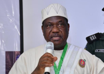 George Akume, Secretary to the Government of the Federation, delivers President Bola Ahmed Tinubu’s message urging local government chairmen to uphold fairness, equity and inclusiveness in appointments, administration and resource distribution at a Federal Character Commission workshop in Abuja.