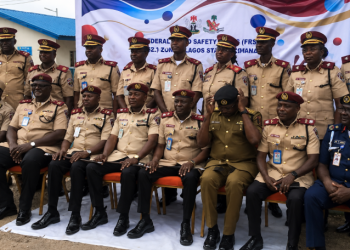 Group picture of some of the decorated FRSC officers in Lagos