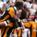 Hull City players celebrate goal against united