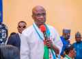 Benue State Governor, Hyacinth Alia, speaks during a town hall meeting with stakeholders from Katsina-Ala, Ukum and Logo Federal Constituency, where he assures residents that no land will be ceded for ranching without their consent.
