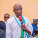 Benue State Governor, Hyacinth Alia, speaks during a town hall meeting with stakeholders from Katsina-Ala, Ukum and Logo Federal Constituency, where he assures residents that no land will be ceded for ranching without their consent.
