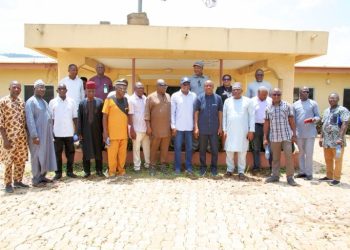 Kogi State and NIOMCO officials pose during an inspection of the Osara Dam rehabilitation project.