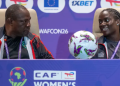 Lovemore Fazili, head coach, and his star player Tabita Chawinga, right, have guided Malawi to the WAFCON final and with it a FIFA World Cup qualification