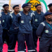 Members of the newly launched Coastal Highway Guards during their deployment to protect the Lagos-Calabar Coastal Highway from vandalism, illegal occupation and other unauthorized activities.