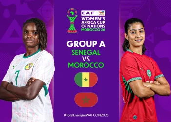 Senegal and Morocco players pose ahead of their crucial Group A clash at the 2026 Women's Africa Cup of Nations in Morocco