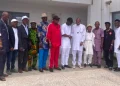 Dennis Idahosa welcomes members of the Edo Music Elders Forum during a courtesy visit in Benin City