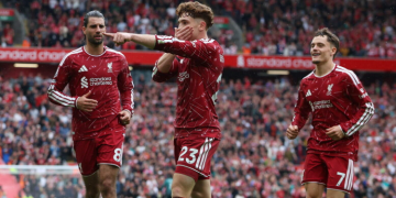 Munoz celebrates his first goal against Forest