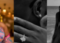 Meraiah Ekeinde showcases her engagement ring in a romantic beach-themed photo collage following her engagement announcement.