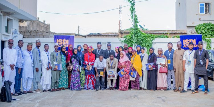 Participants of the inaugural ISDI Future-Ready Communicators Bootcamp 1.0 pose for a group photograph during the two-day capacity-building programme in Kano.