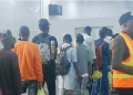 67 Nigerian returnees from South Africa arrive at the Murtala Muhammed International Airport.