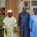 Kwara State Governor AbdulRahman AbdulRazaq with heads of security agencies visited Kaima after the mass kodnap.