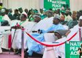 SGF, Senator George Akume and others at the National Peace Accord event in Abuja.