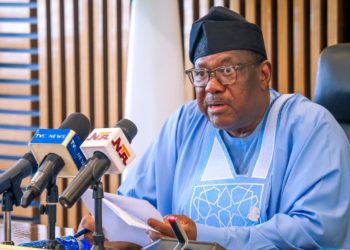 SGF, George Akume at the inaugirstion of the Presidential Committee on National Threat Assessment and Five-Year Strategic Defence Operations Plan, on behalf of President Bola Tinubu.