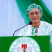 First Lady Senator Oluremi Tinubu speaks at the launch of the $1 billion HOPE Social Protection Programme, which aims to move vulnerable Nigerians from temporary palliatives to sustainable economic empowerment and self-reliance.
