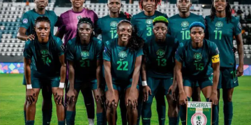 Nigeria’s Super Falcons pose for a team photo during their 2026 WAFCON campaign, following their 2-1 defeat to South Africa that ended their 2027 World Cup hopes.