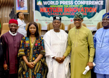 Government officials at the launch of the Tinubu Light Initiative and NextGen Innovation Challenge 2026, aimed at promoting indigenous innovation and renewable energy.