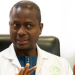 Dr. Mouhamadou Sow, CEO of Teranga Pharma, displays a box of Drepaf 100, the company’s locally produced generic hydroxyurea treatment for sickle cell disease, in Senegal.