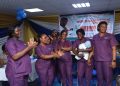 Students of the Paediatrics Department during a drama presentation highlighting the importance of exclusive breastfeeding.