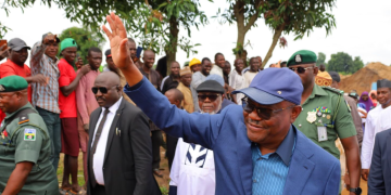 FCT Minister Nyesom Wike inspects the ongoing construction of Arterial Road N16 in Abuja and orders the immediate demolition of about 30 buildings allegedly encroaching on the Ring Road III corridor in Karsana.