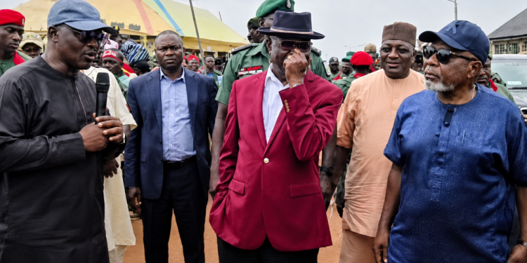 Wike with some other government officials during the rally